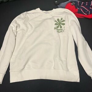 Denim & Flower White and Green Sweatshirt